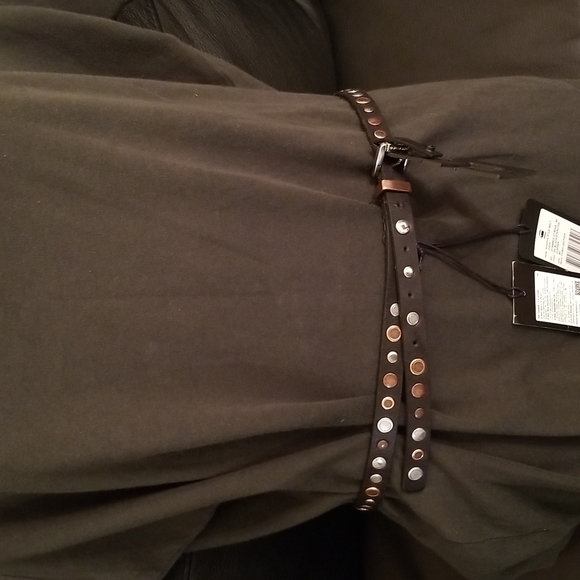 G- star raw women\'s black,with silver and copper color studded size 90 belt main image 7